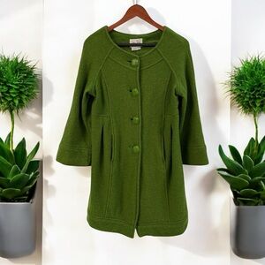VINTAGE GREEN WOOL COAT WITH LARGE BUTTONS AND FLARED SLEEVES LIVE A LITTLE